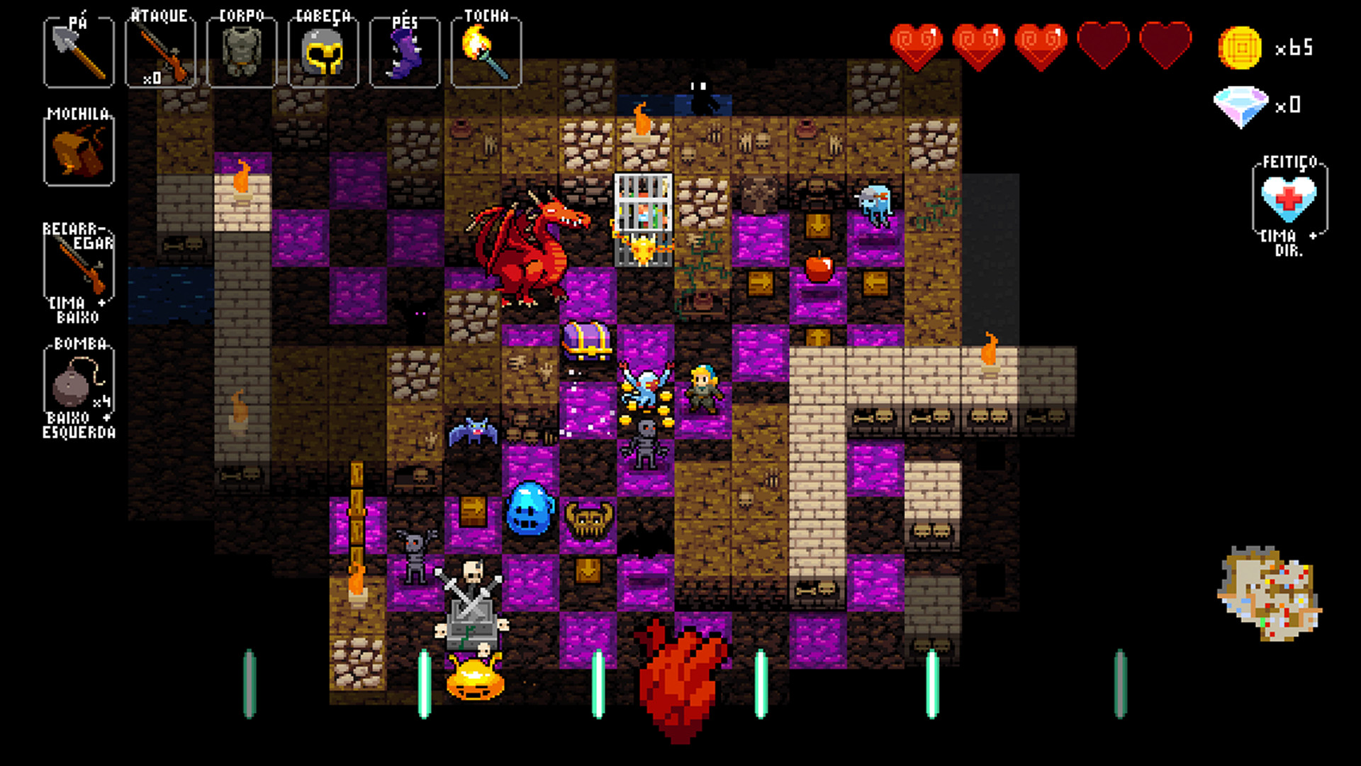 Masmorras em pixel art
